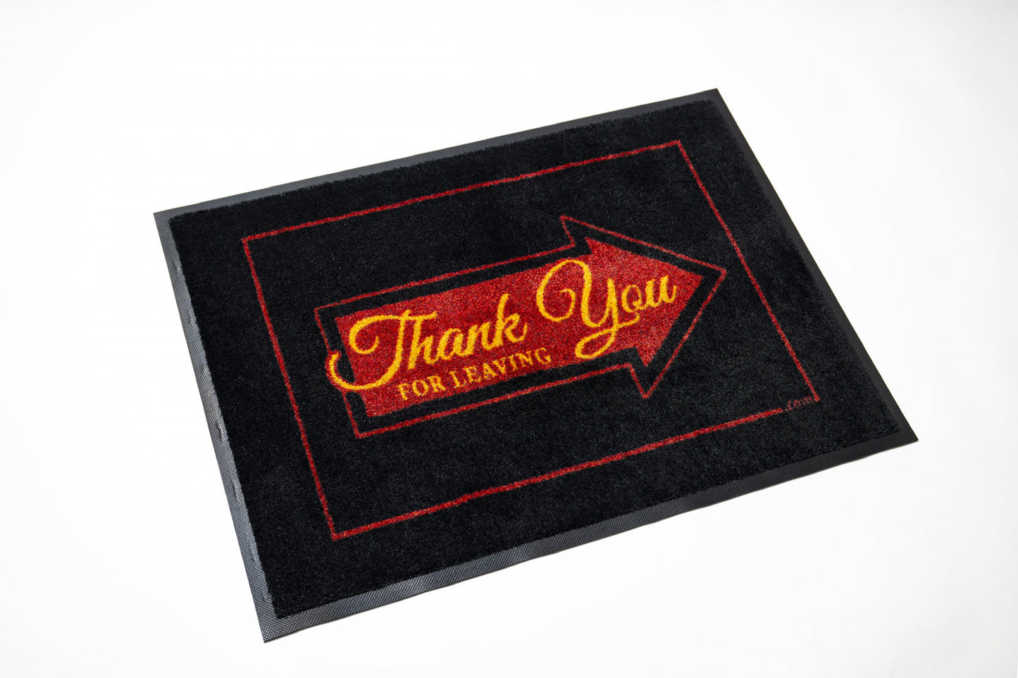 Thank You For Leaving: Black Door Mat